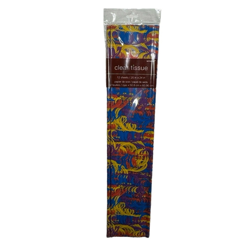 Amscan pack of 12 clear tissue paper sheets brand new in packaging never used!